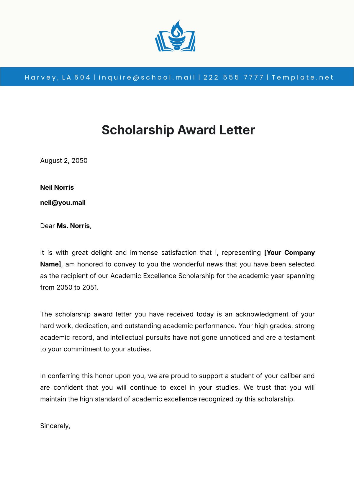 scholarship-award-letter-template